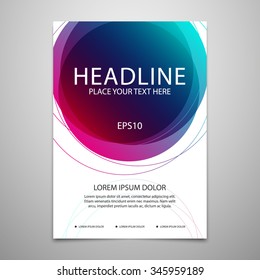 Vector brochure flyer design template with circle shapes