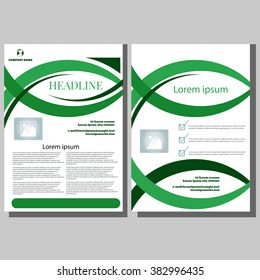 Vector Brochure Flyer green design Layout template size A4  eps 10