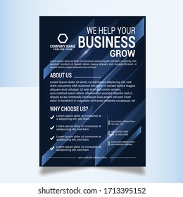 Vector brochure, flyer and leaflet, magazine cover & poster template, Abstract, Corporate Business, Brochure template, infographic, layout modern with blue color size A4, blue flyer.