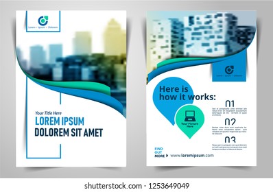 Vector brochure, flyer, magazine cover & poster template. Size A4, Vertical.