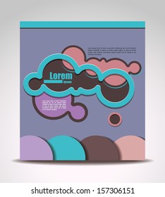 Folleto de vectores, volante, portada de revista y plantilla de afiches. crear burbujas 
