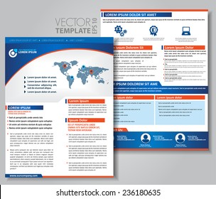 Vector brochure, flyer, magazine cover & poster template. Two ( 2 ) Sides. Back and Front.