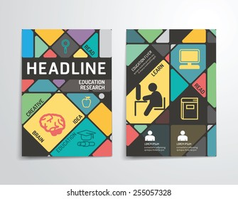 Vector Brochure, Flyer, Magazine Cover Booklet Poster Design Template.layout Education Annual Report A4 Size.