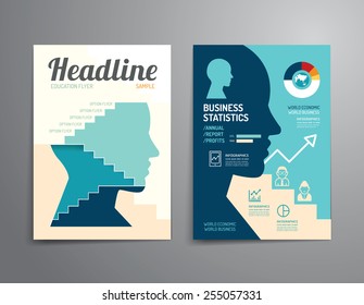 Vector brochure, flyer, magazine cover booklet poster design template.layout education annual report A4 size.