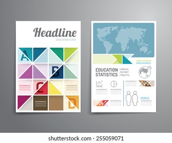 Vector brochure, flyer, magazine cover booklet poster design template.layout education annual report A4 size.