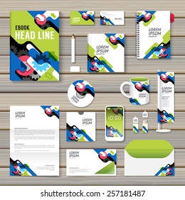 Vector brochure, flyer, magazine cover booklet poster design template/ layout business stationery annual report A4 size/ set of corporate identity template.