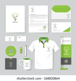 Vector brochure, flyer, magazine, folder, t-shirt,cover booklet poster mockup design template/ layout nature care stationery annual report A4 size/ set of corporate identity template.