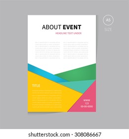 Vector Brochure Flyer Template Design A5 Size / Clean And Modern Flyer For Business Presentation Or Event.