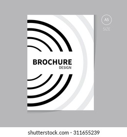 Vector brochure flyer template design / Modern vector brochure flyer with circles for business in black and white color.
