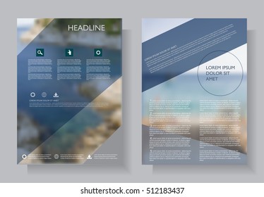 Vector brochure flyer template design.Layout in A4 size.