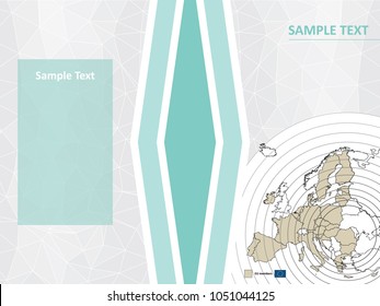 Vector brochure, flyer template with Europe map and European Union countries