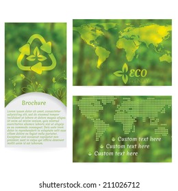 Vector Brochure Layout Design Template green environmental sign