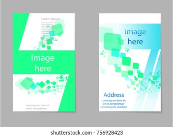 Vector Brochure Layout Design Template. geometric shapes font texture, a4 brochure title sheet, creative square figure icon, quadrate signs