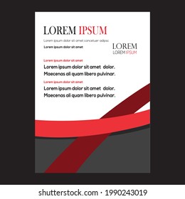 Diseño de folletos vectores, plantilla de diseño de volantes, perfil de empresa, revista, afiche, informe anual, portada de cuadernillo de libros, con cinta roja y vector de paisaje urbano en elementos de fondo, en tamaño a4.