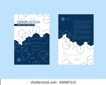 Vector brochure layout template design. Business flyer front and back side design. Brochure, magazine leaflet, cover A4 size.