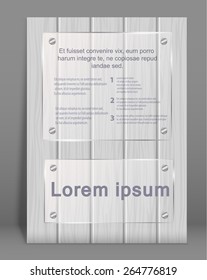 Vector  brochure or magazine cover  template with wood texture. EPS