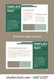 Vector brochure page concept with two pages for business organization