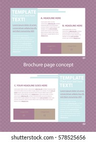 Vector brochure page concept with two pages for business organization