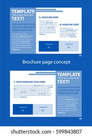 Vector brochure page concept with two pages for business organization