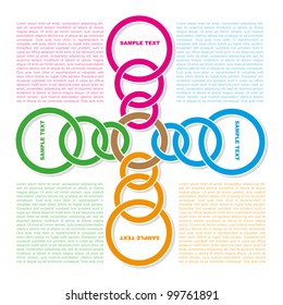 Vector brochure page design concept for four texts