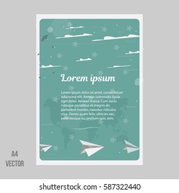 Vector brochure with paper airplanes