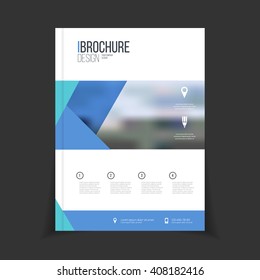 Vector brochure template. Annual report cover design. Catalog or flyer with headline. Advertising booklet vector illustration
