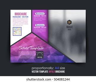 Vector Brochure Template, Bifold Design. Business Leaflet, Magazine Cover