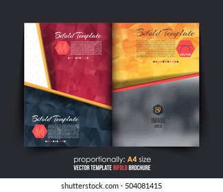 Vector Brochure Template, Bifold Design. Business Leaflet, Magazine Cover