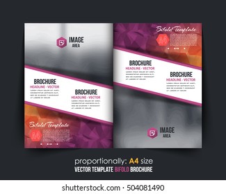 Vector Brochure Template, Bifold Design. Business Leaflet, Magazine Cover