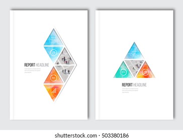 Vector brochure template. Business flyer layout, blur background with elements for magazine, cover, poster design. A4 size.