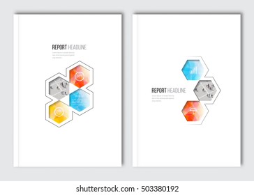 Vector brochure template. Business flyer layout, blur background with elements for magazine, cover, poster design. A4 size.