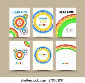 Vector brochure template cover design set. Business graphics brochures. Used for cover layout, infographics, brochures, flyers and prints.
