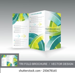 Vector brochure template design with 3d glass circles elements.