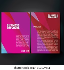 Vector brochure template design, A4 size with colorful polygonal pattern. Professional business flyer template or corporate banner design, can be use for publishing, print and presentation. 
