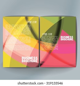 Vector brochure template design, A4 size with colorful wavy polygonal pattern. Professional business flyer template or corporate banner design, can be use for publishing, print and presentation. 
