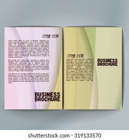 Vector brochure template design, A4 size with colorful wavy polygonal pattern. Professional business flyer template or corporate banner design, can be use for publishing, print and presentation. 