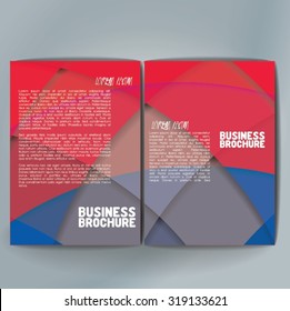 Vector brochure template design, A4 size with colorful wavy polygonal pattern. Professional business flyer template or corporate banner design, can be use for publishing, print and presentation. 