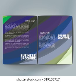 Vector brochure template design, A4 size with colorful wavy polygonal pattern. Professional business flyer template or corporate banner design, can be use for publishing, print and presentation. 