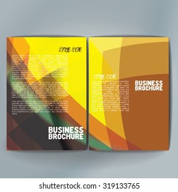 Vector brochure template design, A4 size with colorful wavy polygonal pattern. Professional business flyer template or corporate banner design, can be use for publishing, print and presentation. 