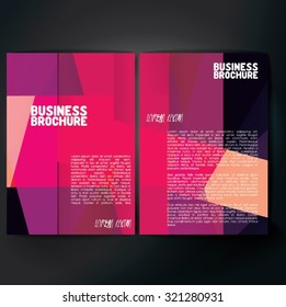 Vector brochure template design, A4 size with colorful polygonal pattern. Professional business flyer template or corporate banner design, can be use for publishing, print and presentation. 