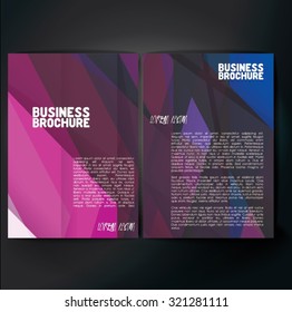 Vector brochure template design, A4 size with colorful polygonal pattern. Professional business flyer template or corporate banner design, can be use for publishing, print and presentation. 