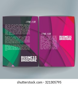 Vector brochure template design, A4 size with colorful wavy polygonal pattern. Professional business flyer template or corporate banner design, can be use for publishing, print and presentation. 