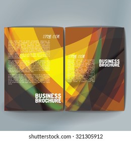 Vector brochure template design, A4 size with colorful wavy polygonal pattern. Professional business flyer template or corporate banner design, can be use for publishing, print and presentation. 