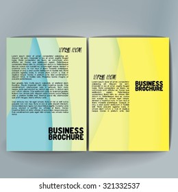 Vector brochure template design, A4 size with colorful wavy polygonal pattern. Professional business flyer template or corporate banner design, can be use for publishing, print and presentation. 