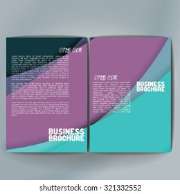 Vector brochure template design, A4 size with colorful wavy polygonal pattern. Professional business flyer template or corporate banner design, can be use for publishing, print and presentation. 