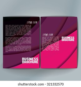 Vector brochure template design, A4 size with colorful wavy polygonal pattern. Professional business flyer template or corporate banner design, can be use for publishing, print and presentation. 
