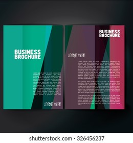 Vector brochure template design, A4 size with colorful polygonal pattern. Professional business flyer template or corporate banner design, can be use for publishing, print and presentation. 