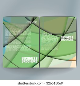 Vector brochure template design, A4 size with colorful wavy polygonal pattern. Professional business flyer template or corporate banner design, can be use for publishing, print and presentation. 