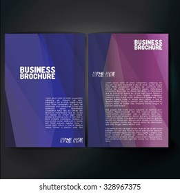 Vector brochure template design, A4 size with colorful polygonal pattern. Professional business flyer template or corporate banner design, can be use for publishing, print and presentation. 