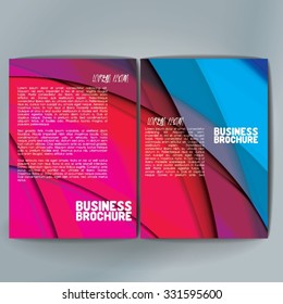 Vector brochure template design, A4 size with colorful wavy polygonal pattern. Professional business flyer template or corporate banner design, can be use for publishing, print and presentation. 